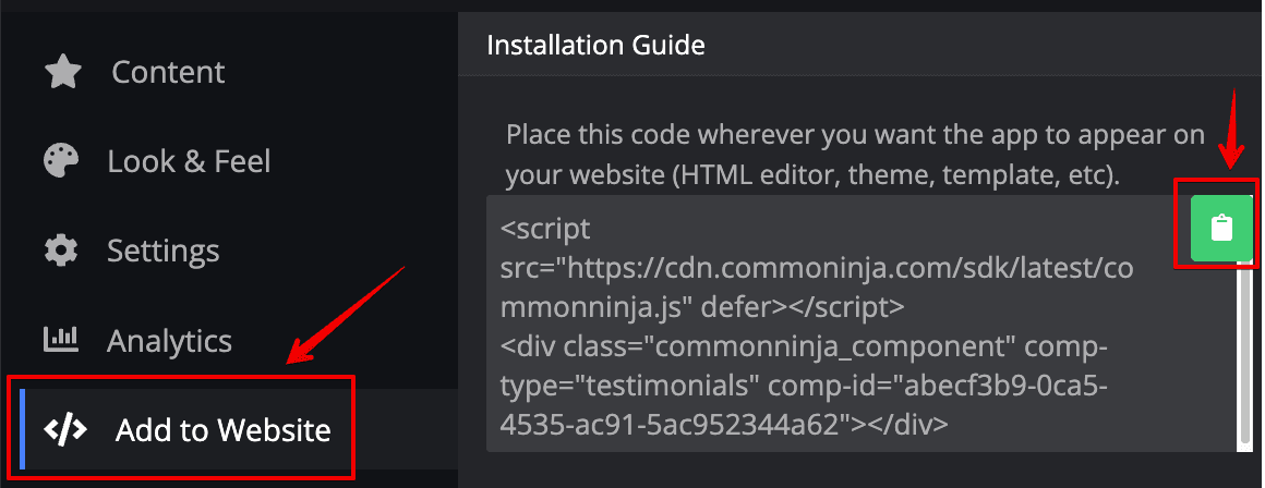 Copy the Bracket Maker integration’s code.